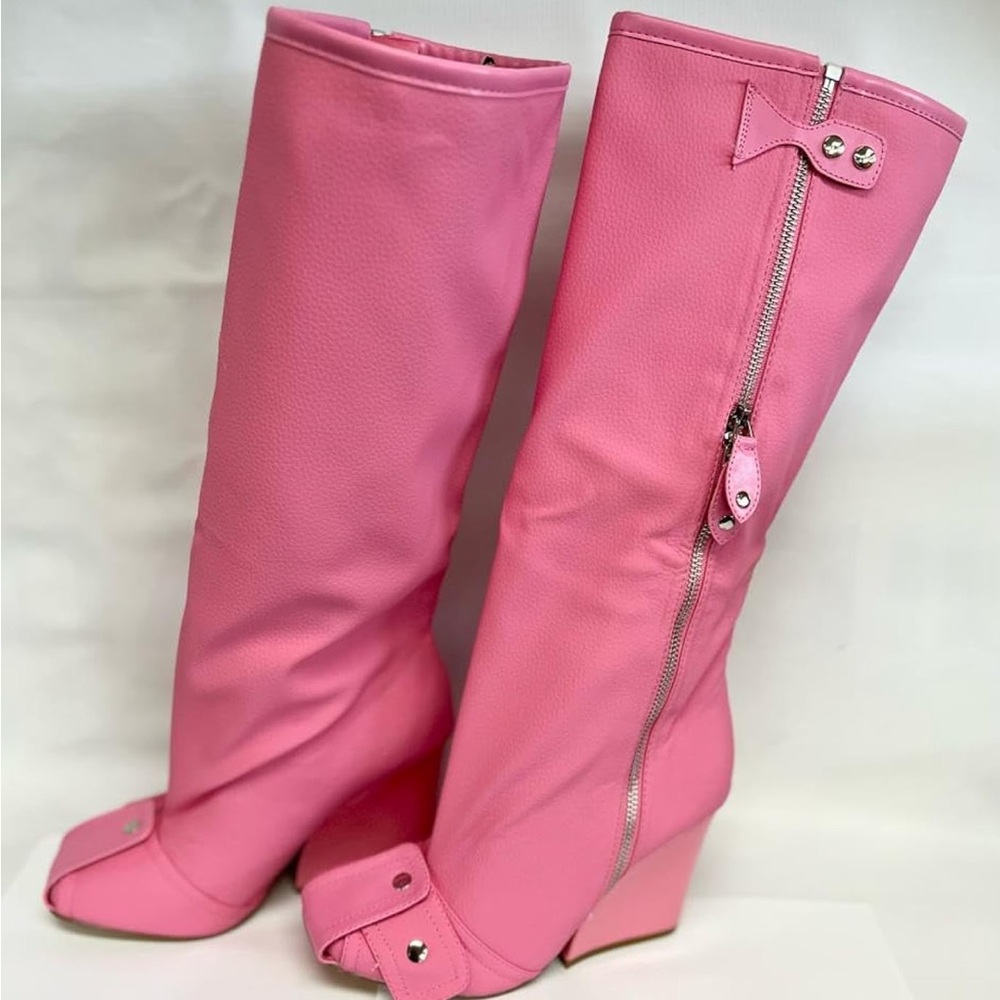 Pink Knee-High Boots